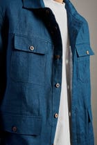 Indigo Linen Men's Overshirt view 9