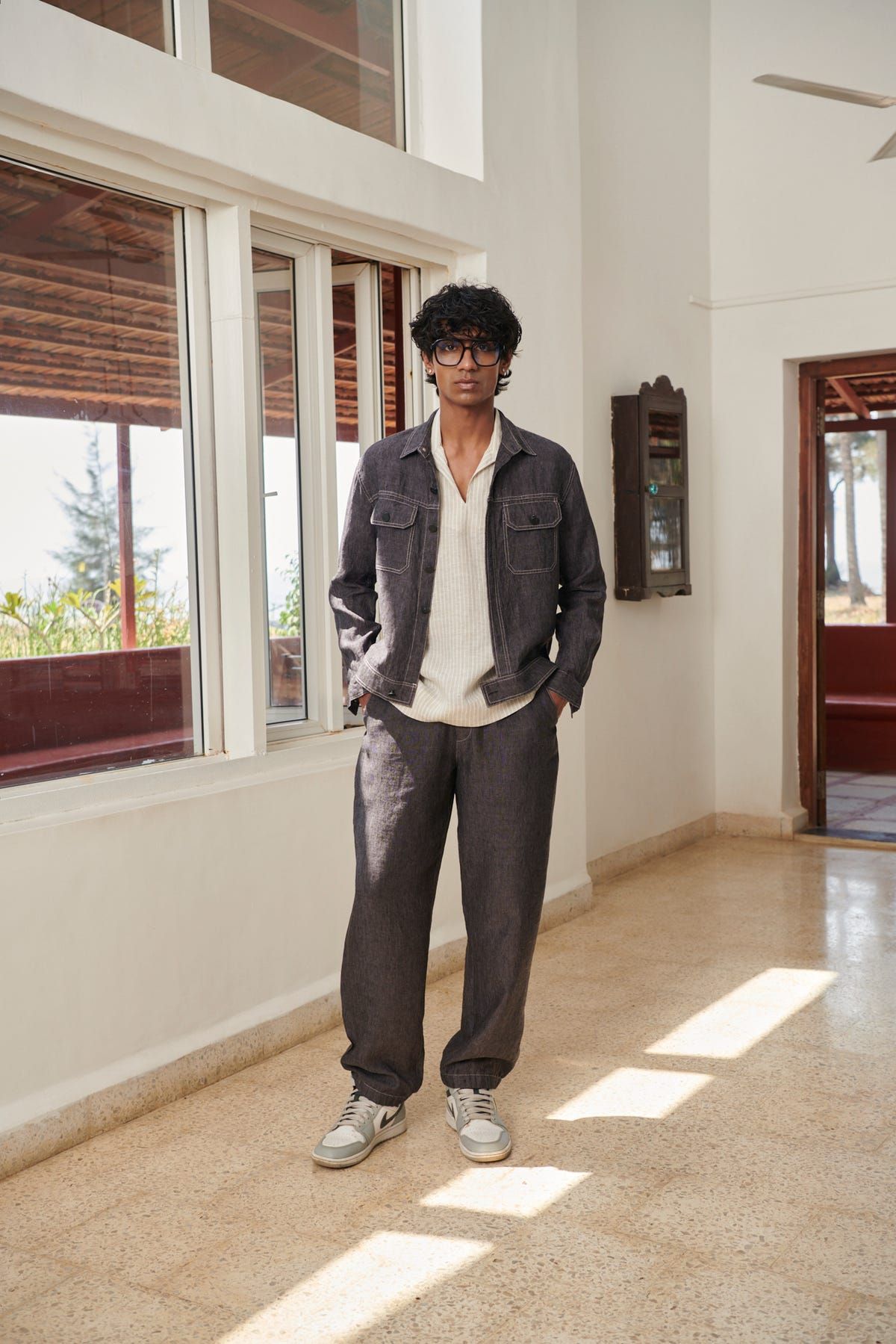 Graphite Linen Denim Jacket - image 2