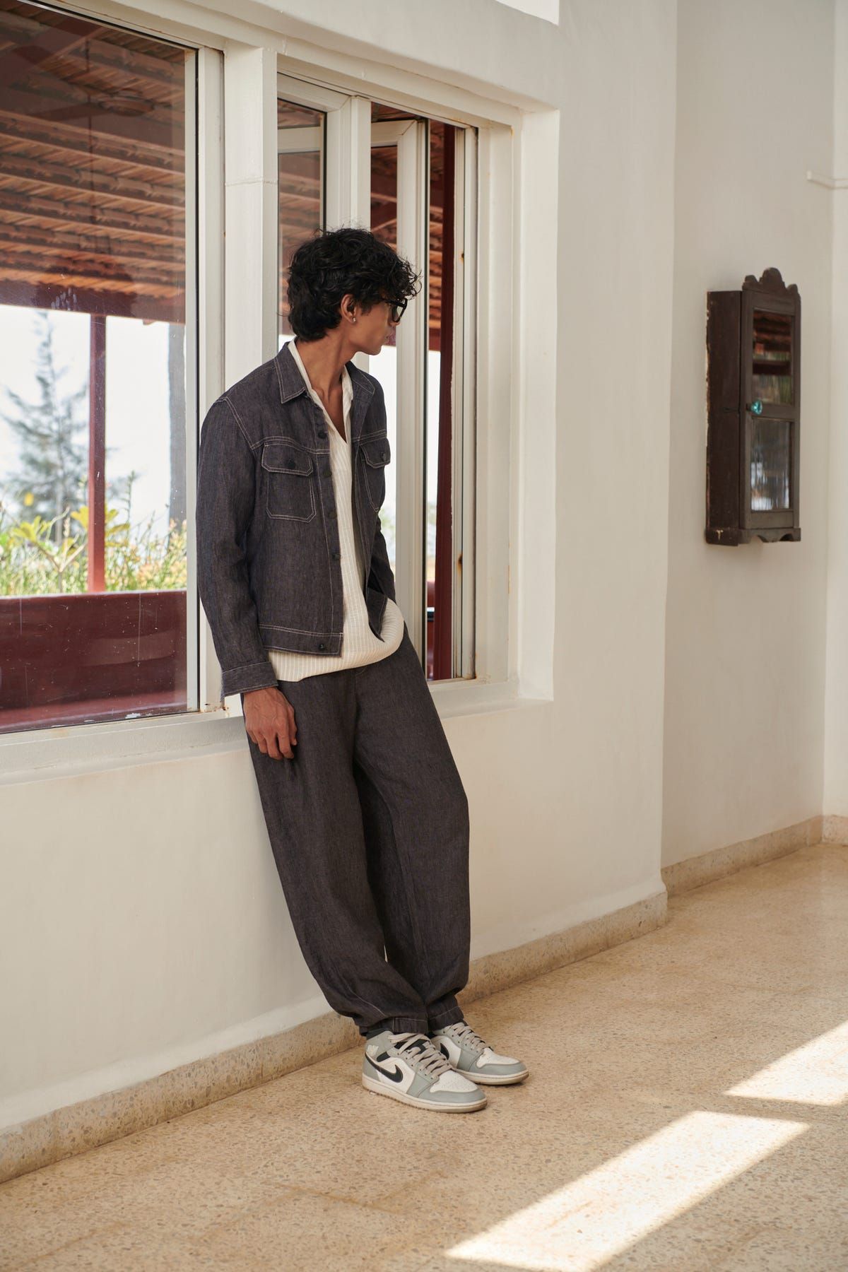 Graphite Linen Denim Jacket - image 5