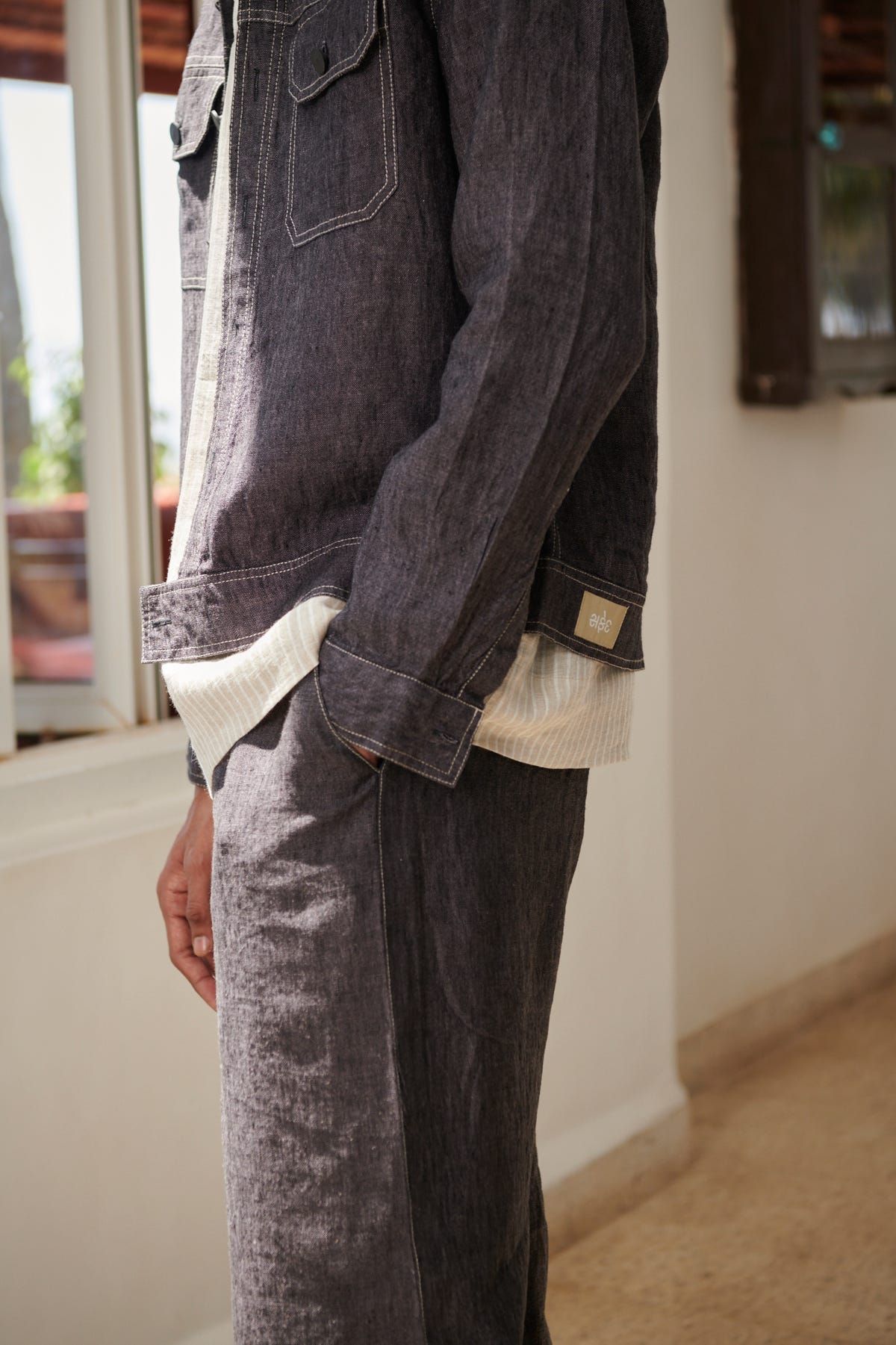 Graphite Linen Denim Jacket - image 8