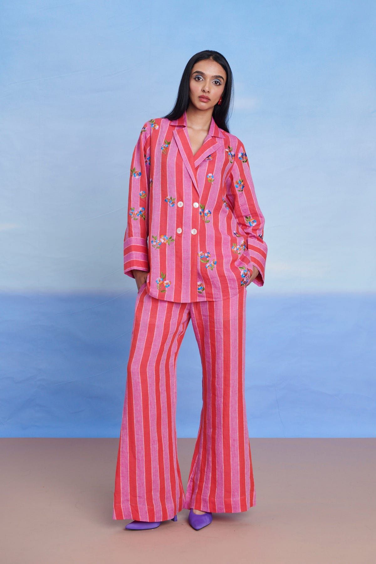 Amalfi Linen Bell Bottom Pants - Sale - image 1