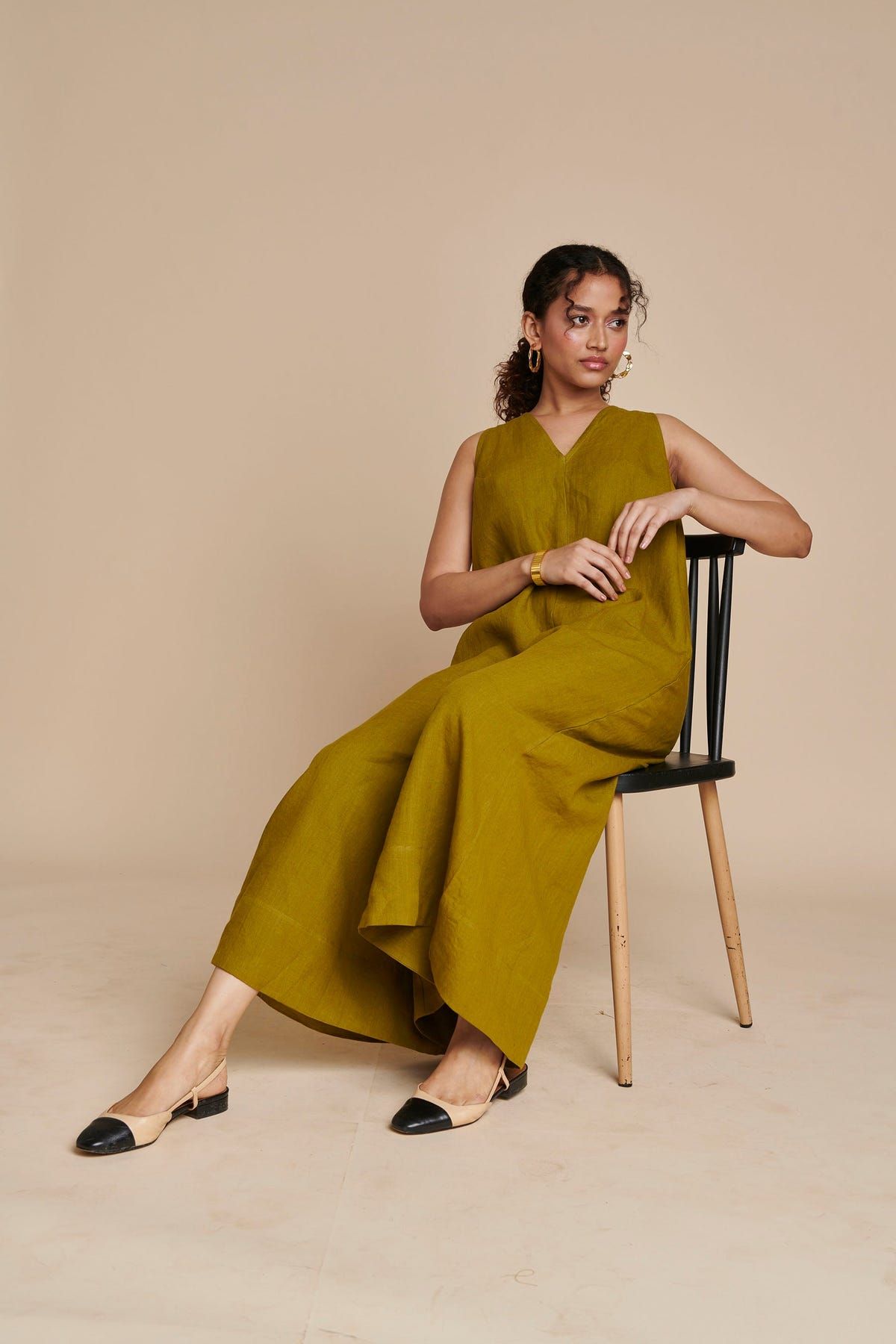 Mehendi Linen Flared Jumpsuit - Sale - image 4