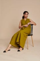 Mehendi Linen Flared Jumpsuit - Sale view 4