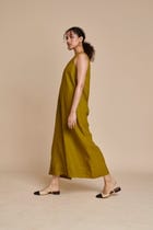 Mehendi Linen Flared Jumpsuit - Sale view 5