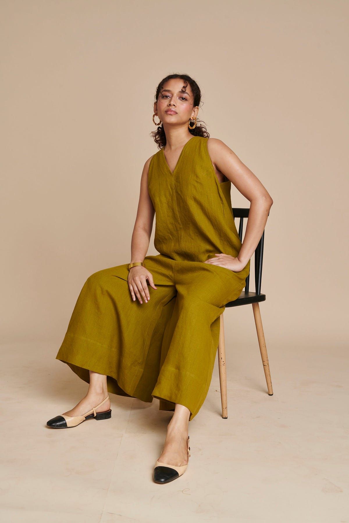 Mehendi Linen Flared Jumpsuit - Sale - image 7