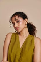 Mehendi Linen Flared Jumpsuit - Sale view 8