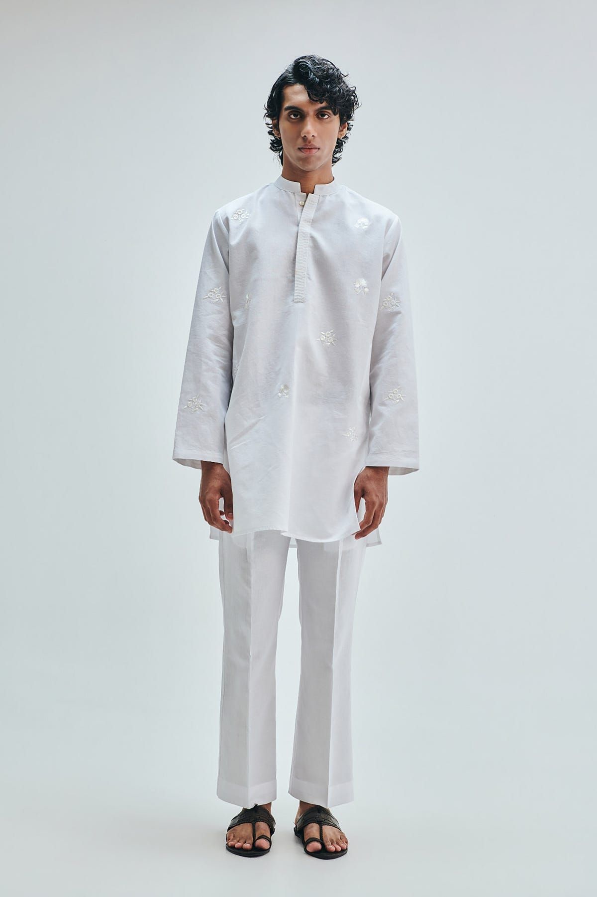 Taj Co-Linen Men's Straight Pleated Pants - image 3