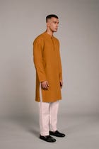 Olive Co-Linen Men's Classic Kurta - Sale view 2