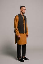 Olive Co-Linen Men's Classic Kurta - Sale view 5