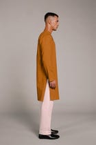Olive Co-Linen Men's Classic Kurta - Sale view 6