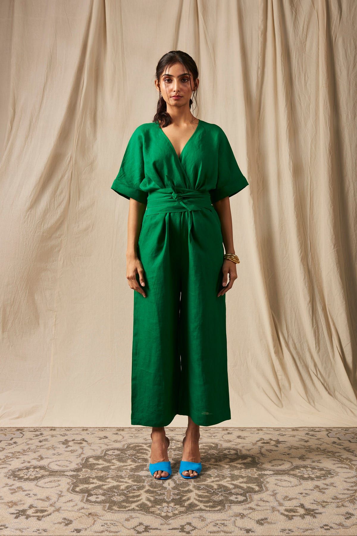 Panna Linen Wrapped Jumpsuit - image 1