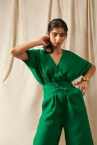 Panna Linen Wrapped Jumpsuit view 2
