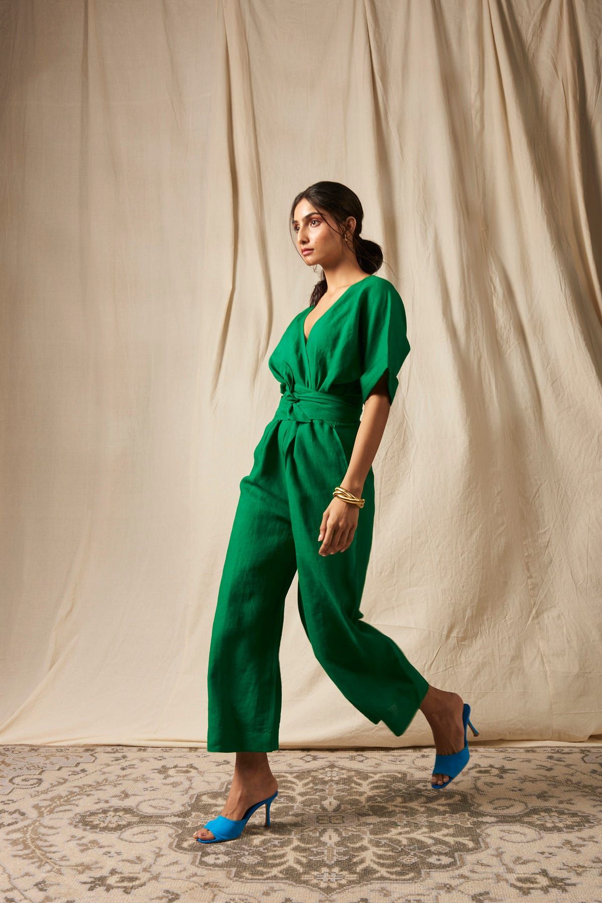 Panna Linen Wrapped Jumpsuit - image 4