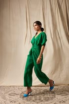 Panna Linen Wrapped Jumpsuit view 4