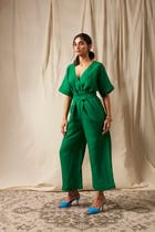 Panna Linen Wrapped Jumpsuit view 8