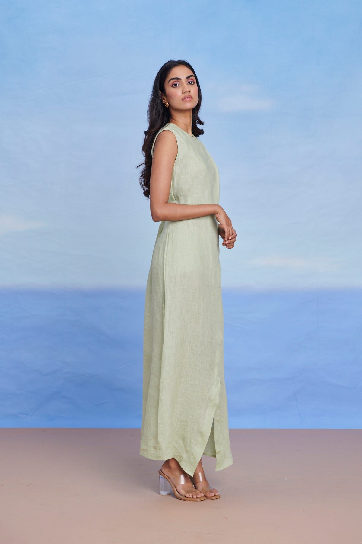 Pista Linen Drape Dress - image 4