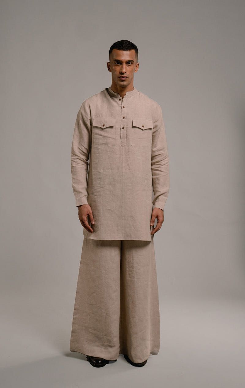 Undyed Linen Men's Saif Kurta