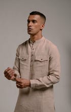 Undyed Linen Men's Saif Kurta view 3