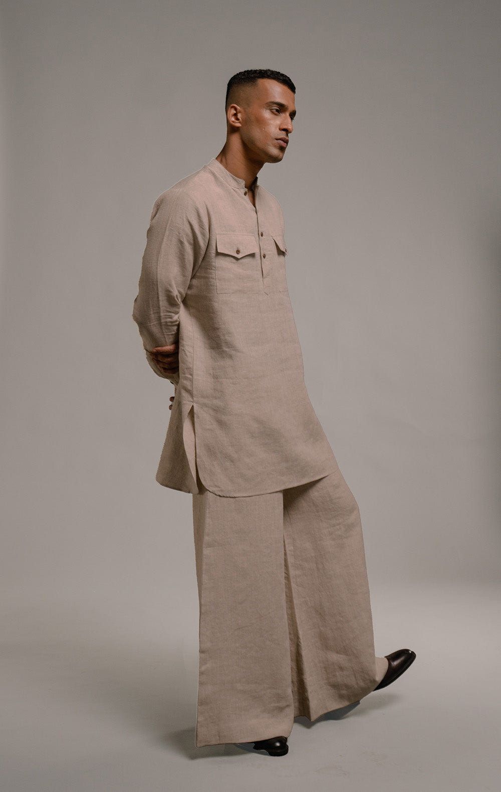 Undyed Linen Men's Saif Kurta - image 6