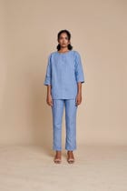 Ashwem Linen Pleated Pants - Sale view 1