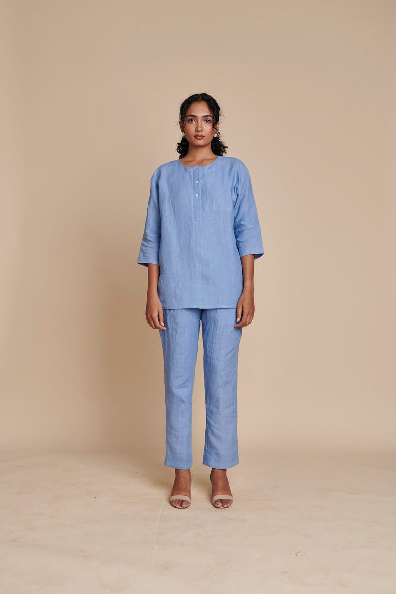 Ashwem Linen Pleated Pants - Sale