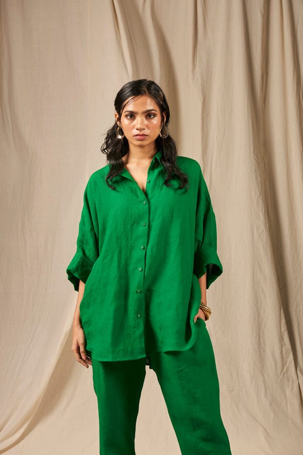 Saphed — Panna Linen Oversized Flared Shirt
