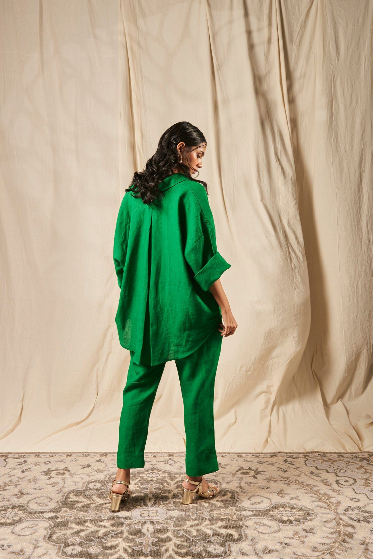 Panna Linen Oversized Flared Shirt - image 3