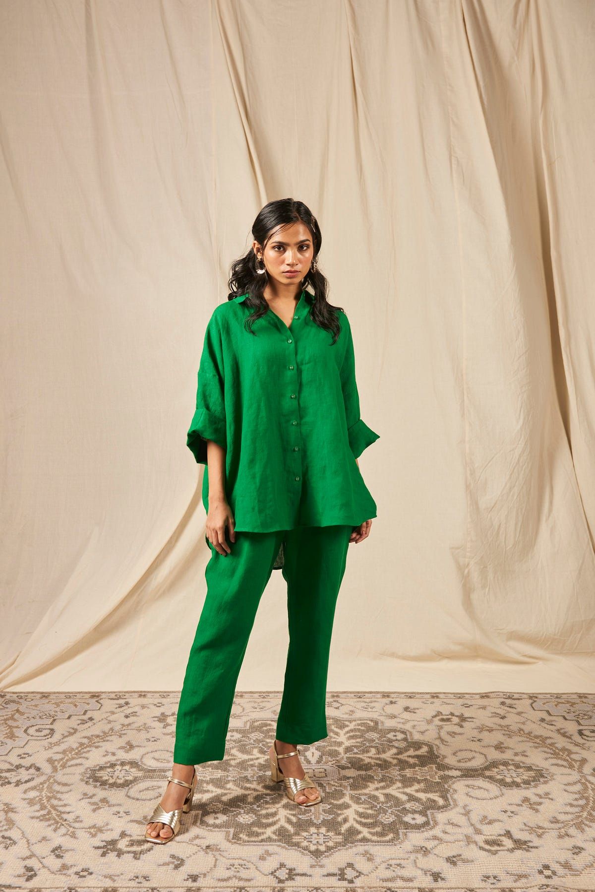 Panna Linen Oversized Flared Shirt - image 4