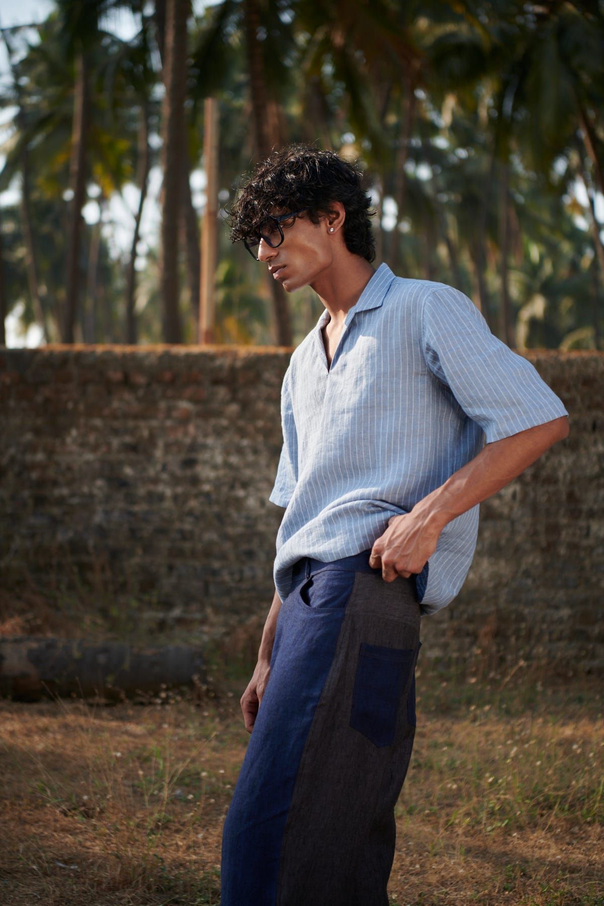 Neel Graphite Linen Men's Barrel Pants - image 4