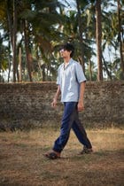Neel Graphite Linen Men's Barrel Pants view 6