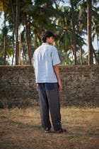 Neel Graphite Linen Men's Barrel Pants view 7