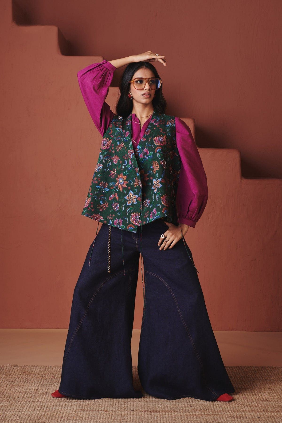 Neel Linen Denim Flared Pants - Sale - image 1