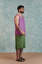 Berry Linen Men's Woven Vest view 2