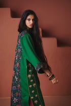 Panna Linen Multi-Panelled Kurta Set view 6