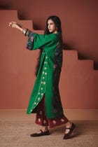Panna Linen Multi-Panelled Kurta Set view 8