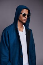 Indigo Linen Men's Hoodie view 2