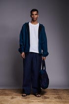 Indigo Linen Men's Hoodie view 3
