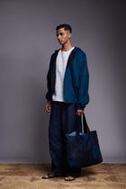 Indigo Linen Men's Hoodie view 4