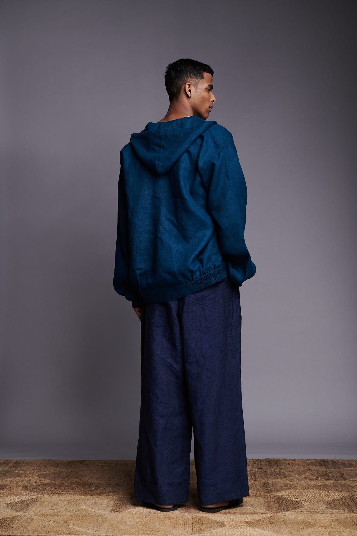 Indigo Linen Men's Hoodie - image 5