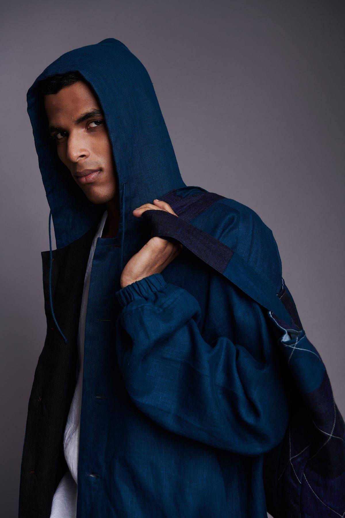 Indigo Linen Men's Hoodie - image 6