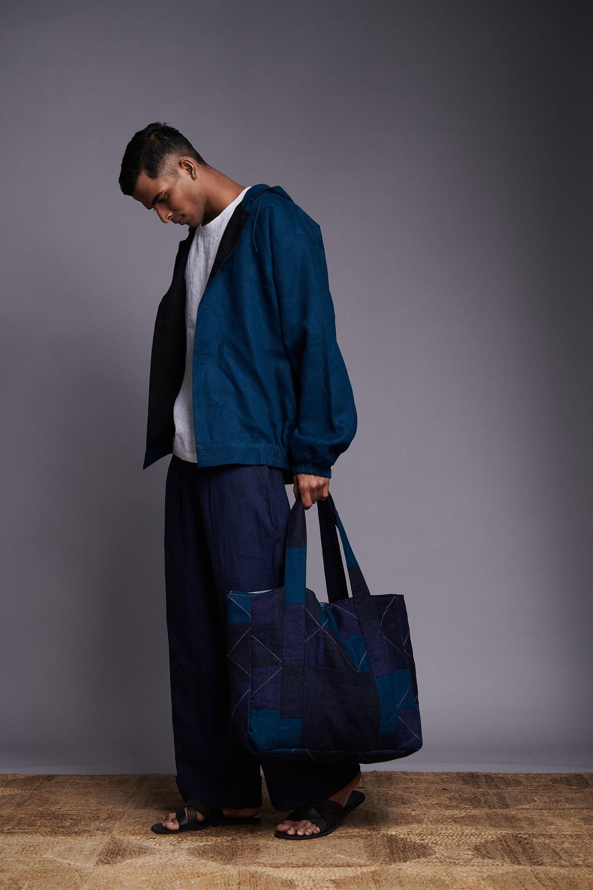 Indigo Linen Men's Hoodie - image 7