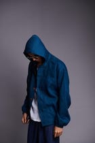 Indigo Linen Men's Hoodie view 9