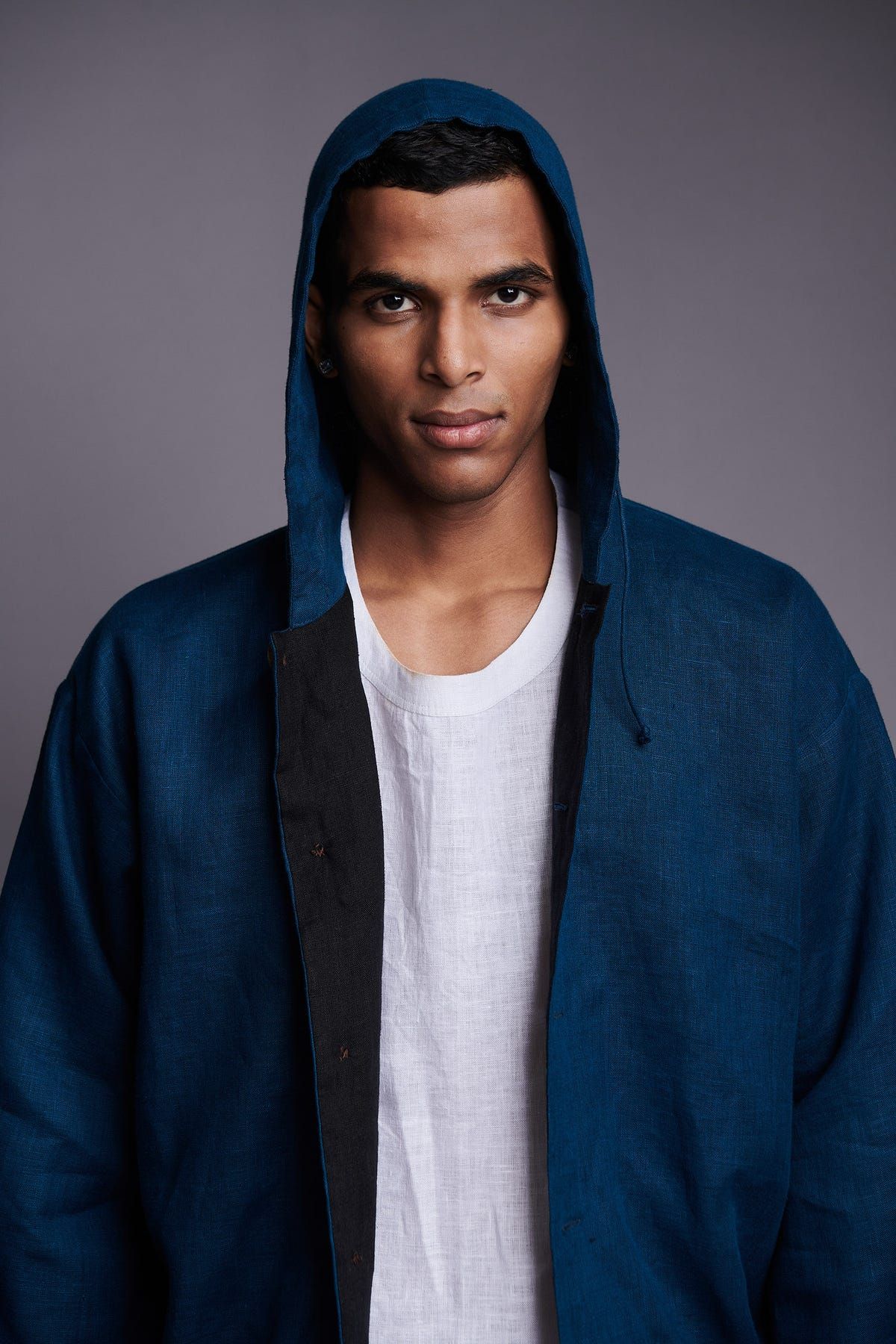Indigo Linen Men's Hoodie - image 10