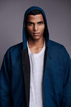 Indigo Linen Men's Hoodie view 10
