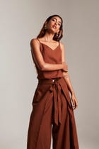 Cinnamon Linen Camisole Top view 1