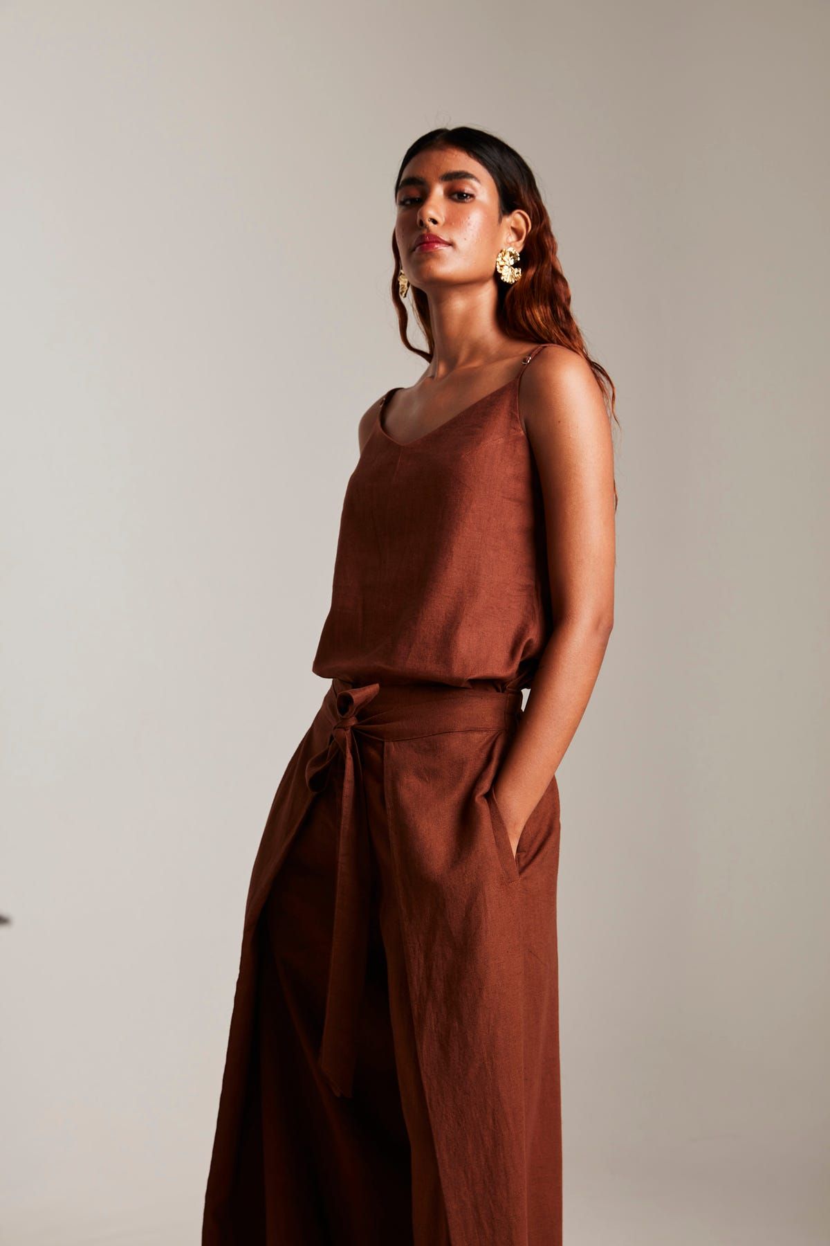 Cinnamon Linen Camisole Top - image 3
