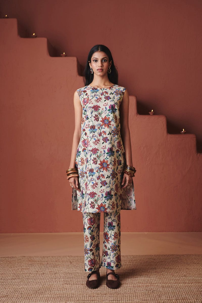 Beige Chintz Co-Linen Salwar - Sale