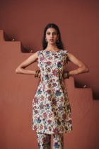 Beige Chintz Co-Linen Salwar - Sale view 5