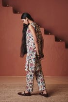 Beige Chintz Co-Linen Salwar - Sale view 6