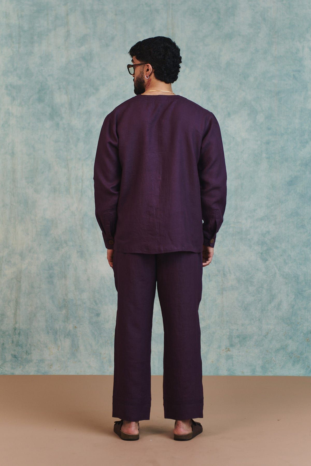 Plum Linen Men's Lounge Pants - image 5